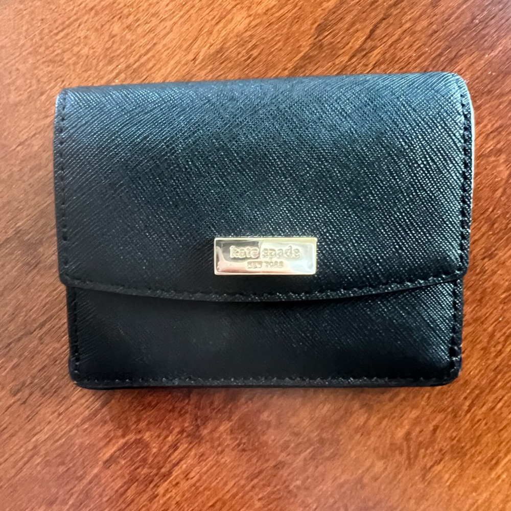NWOT Kate Spade Saffiano Black Leather Card Case